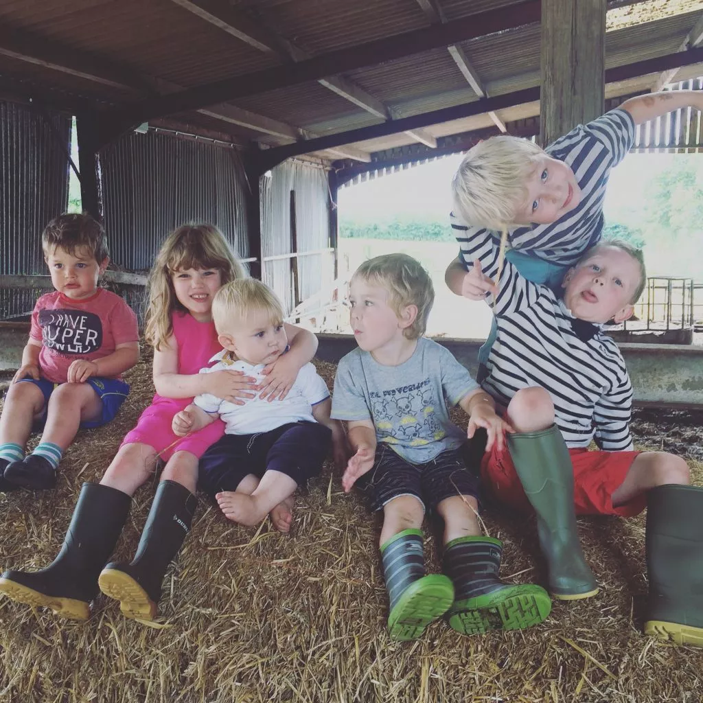 playing in the straw